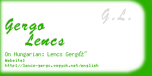 gergo lencs business card